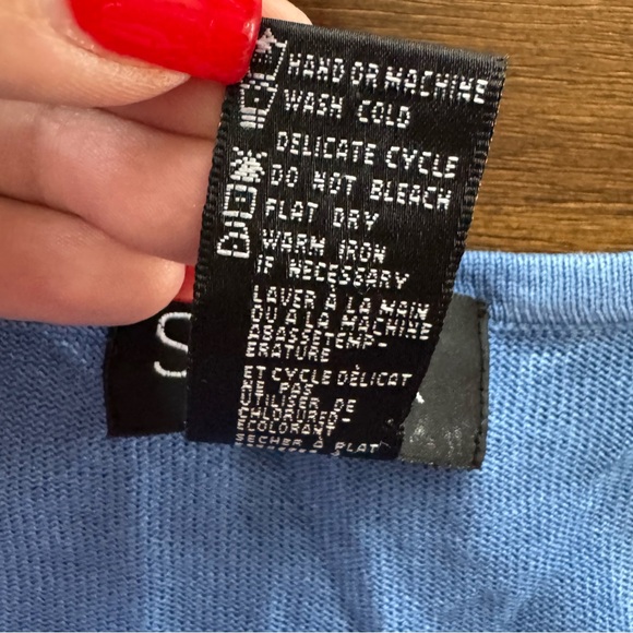 Silx Long Sleeve Silk Button Front Cardigan Light Blue Button Accent Hem Size L - Picture 7 of 8